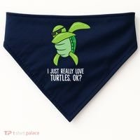 Dabbing Sea Turtle I Just Really Love Turtles Ok? USA-Made Doggie Bandana thumb 0