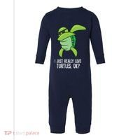 Dabbing Sea Turtle I Just Really Love Turtles Ok? Infant Fleece One Piece thumb 0