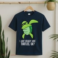 Dabbing Sea Turtle I Just Really Love Turtles Ok? T-Shirt thumb 2