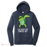 Dabbing Sea Turtle I Just Really Love Turtles Ok? Women's Hoodie thumb 0