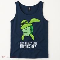 Dabbing Sea Turtle I Just Really Love Turtles Ok? Tank Top thumb 2
