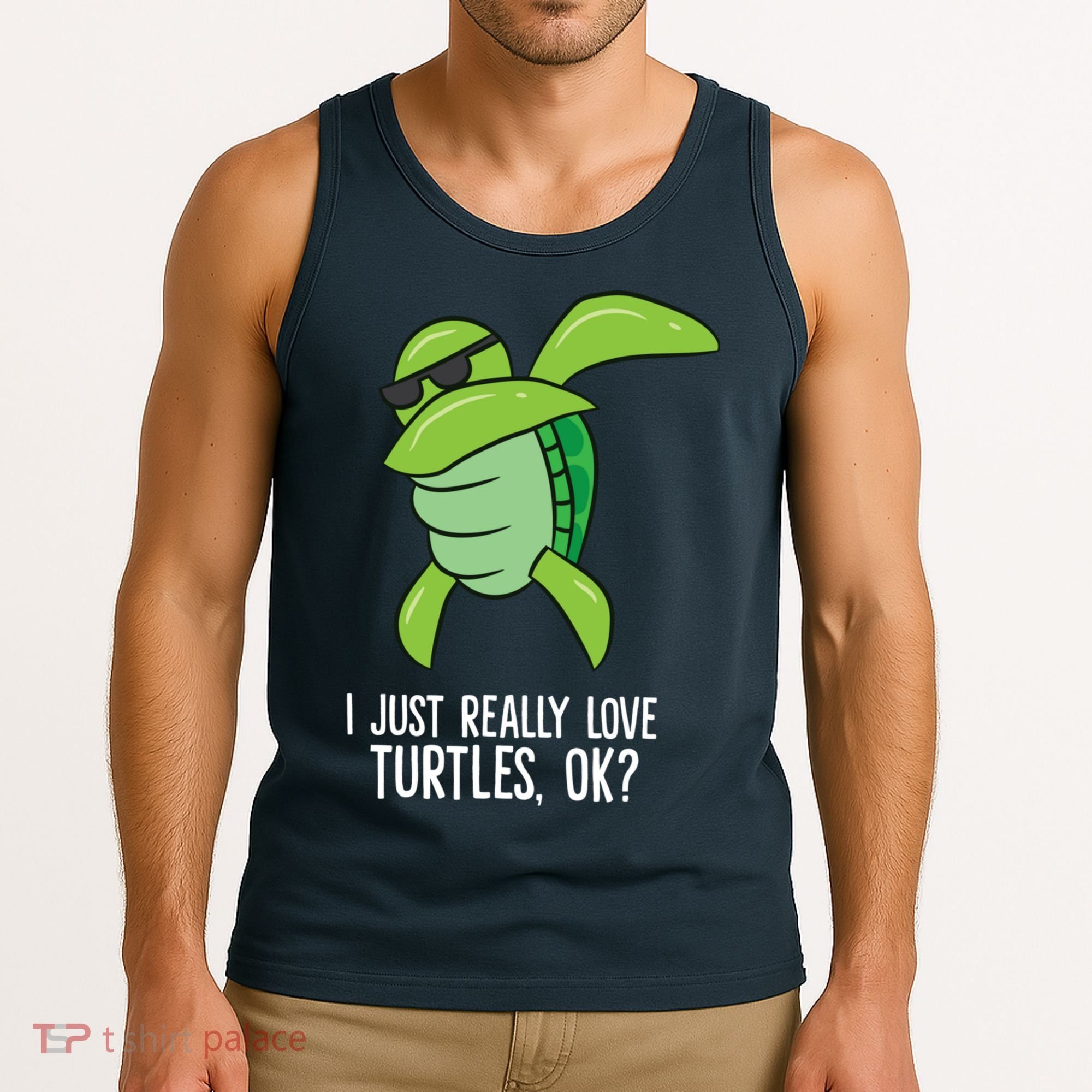 Dabbing Sea Turtle I Just Really Love Turtles Ok? Tank Top