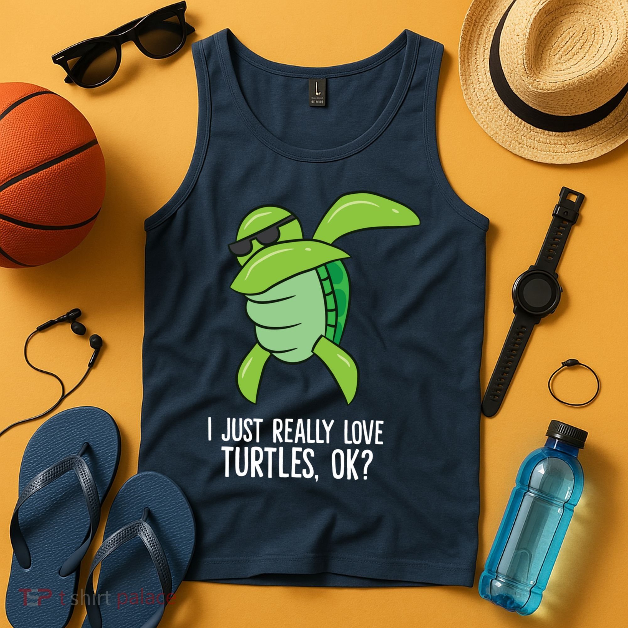 Dabbing Sea Turtle I Just Really Love Turtles Ok? Tank Top