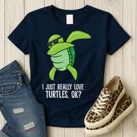 Dabbing Sea Turtle I Just Really Love Turtles Ok? Women's T-Shirt thumb 3