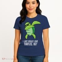 Dabbing Sea Turtle I Just Really Love Turtles Ok? Women's T-Shirt thumb 4