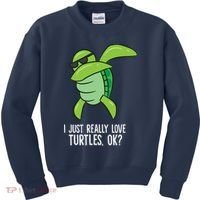 Dabbing Sea Turtle I Just Really Love Turtles Ok? Kids Sweatshirt thumb 0