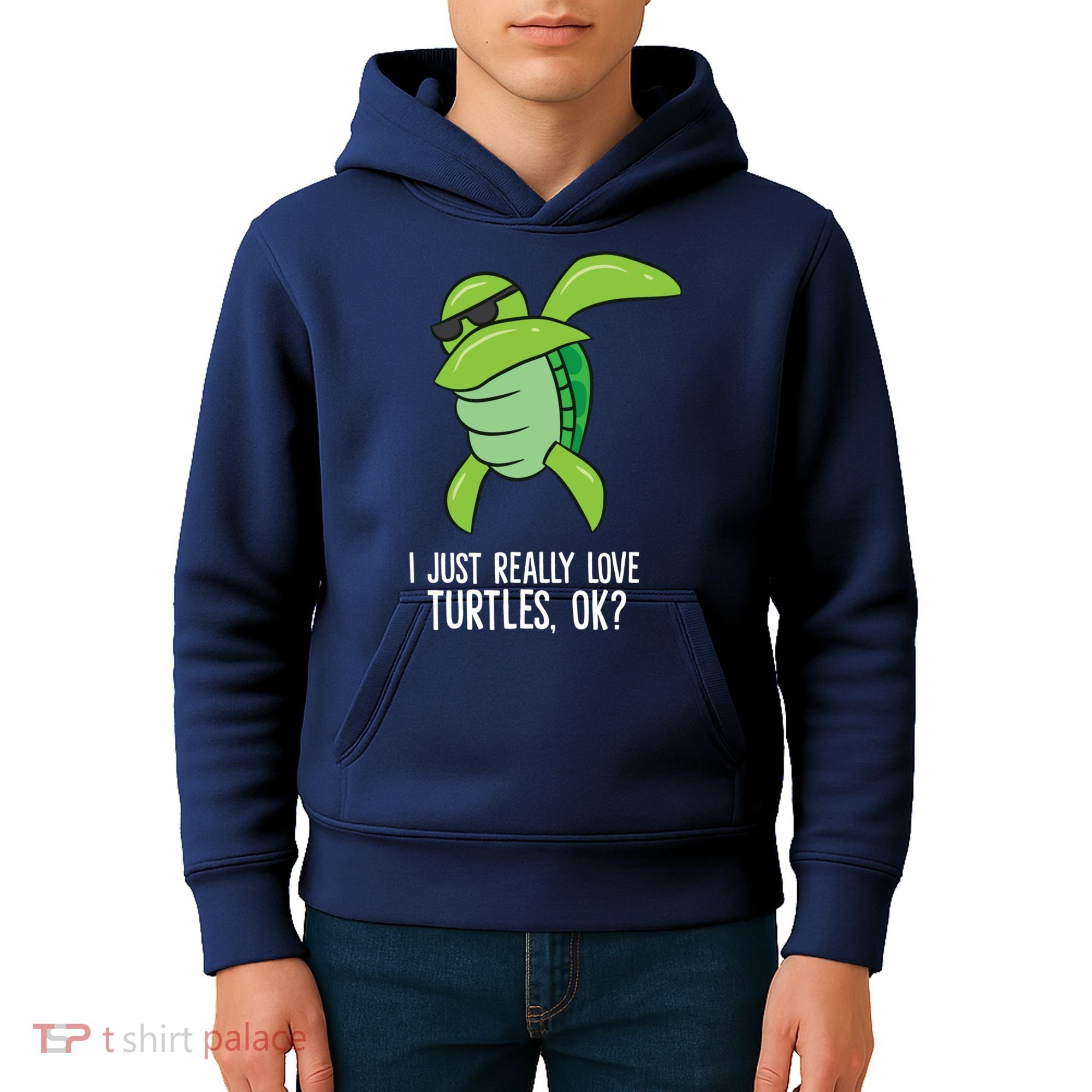Dabbing Sea Turtle I Just Really Love Turtles Ok? Kids Hoodie