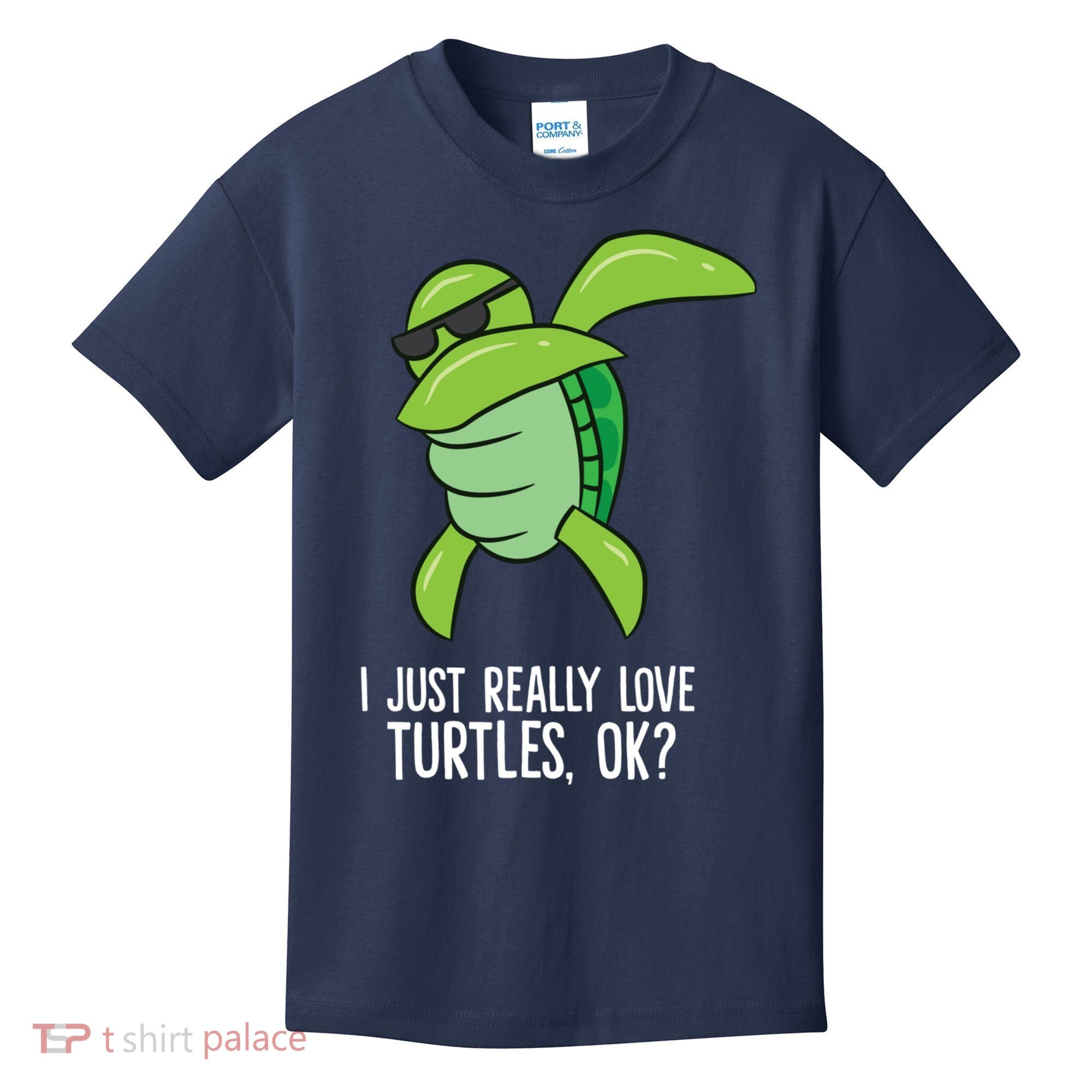 Dabbing Sea Turtle I Just Really Love Turtles Ok? Kids T-Shirt