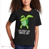 Dabbing Sea Turtle I Just Really Love Turtles Ok? Kids T-Shirt thumb 2