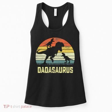 Dada Saurus T Rex Dinosaur Dada 2 Family Matching Women's Tank Top