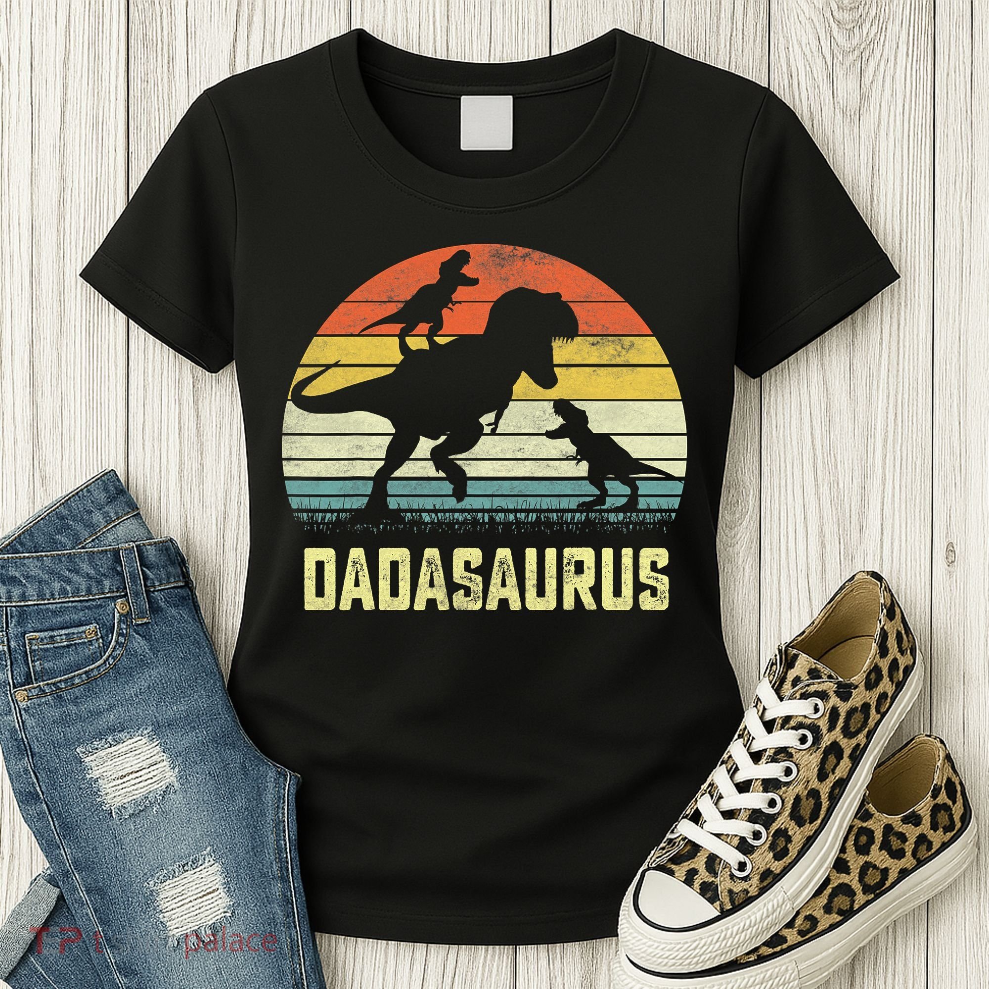 Dada Saurus T Rex Dinosaur Dada 2 Family Matching Women's T-Shirt