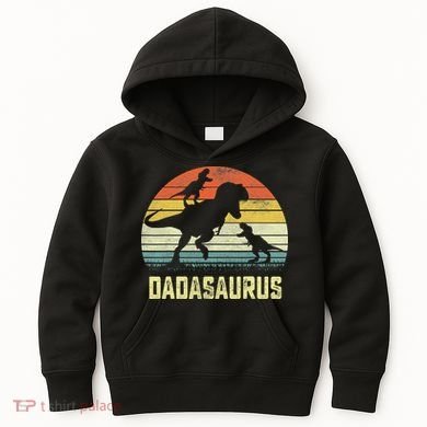 Dada Saurus T Rex Dinosaur Dada 2 Family Matching Kids Hoodie