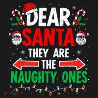 Dear Santa They Naughty Ones Christmas Xmas Women's Tank Top thumb 5