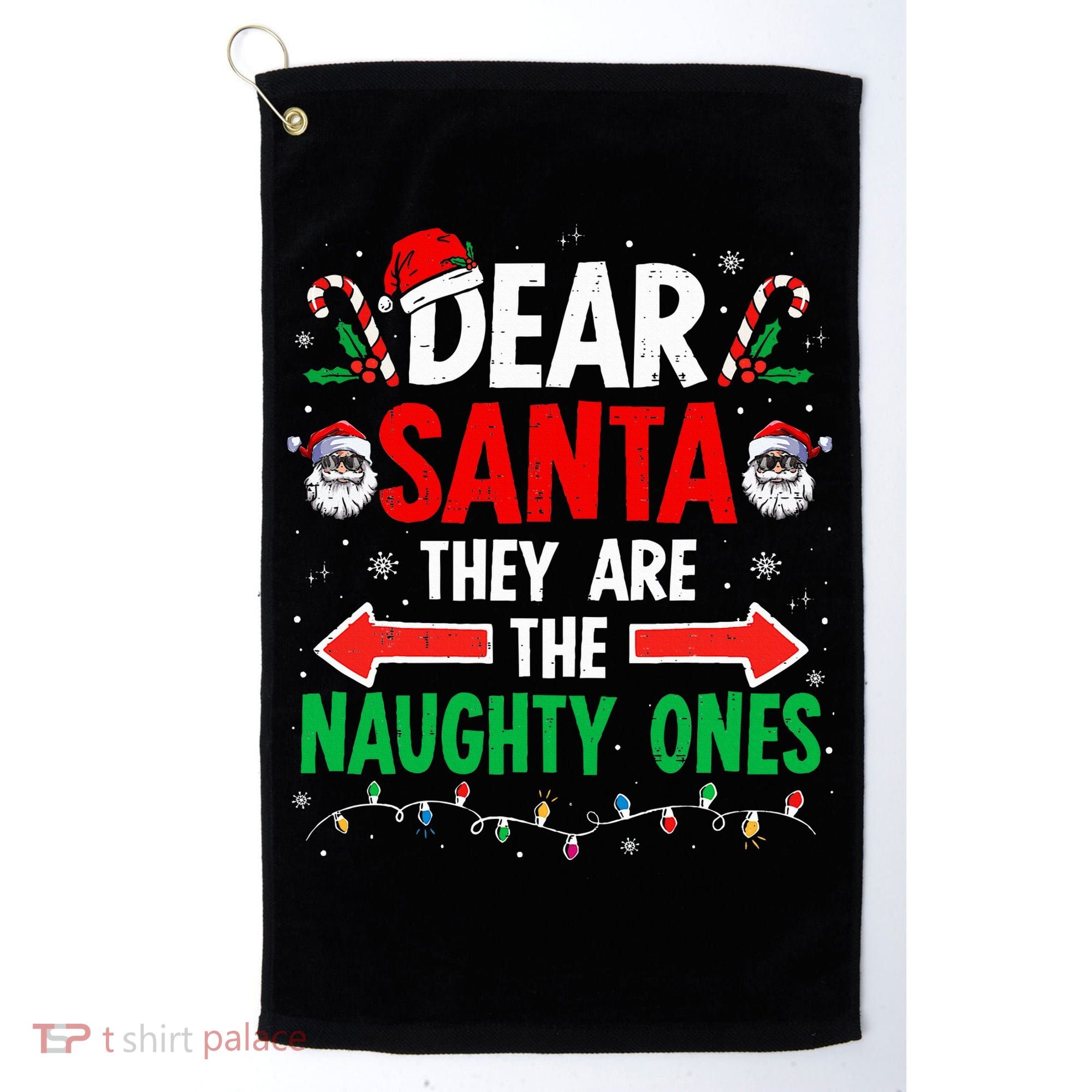 Dear Santa They Naughty Ones Christmas Xmas Golf Towel