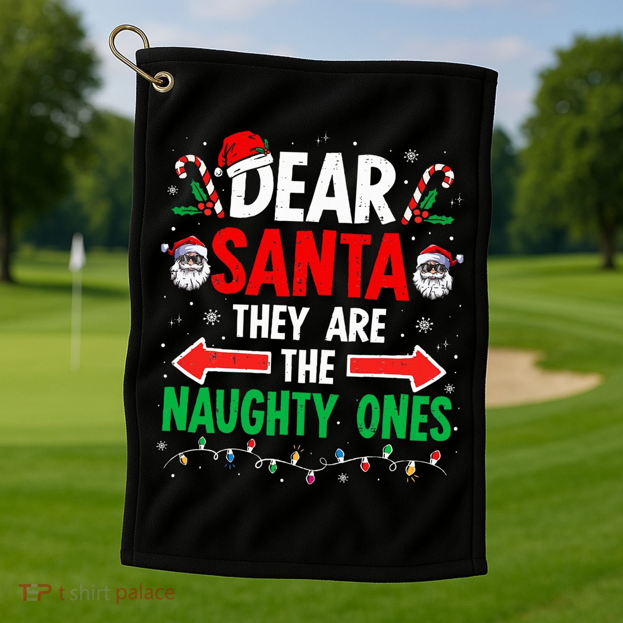 Dear Santa They Naughty Ones Christmas Xmas Golf Towel