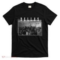 Dallas Skyline Texas Pride Vintage Black & White Photograph T-Shirt thumb 0