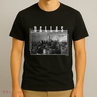 Dallas Skyline Texas Pride Vintage Black & White Photograph T-Shirt thumb 3