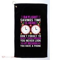 Daylight Savings Time Funny Golf Towel thumb 0