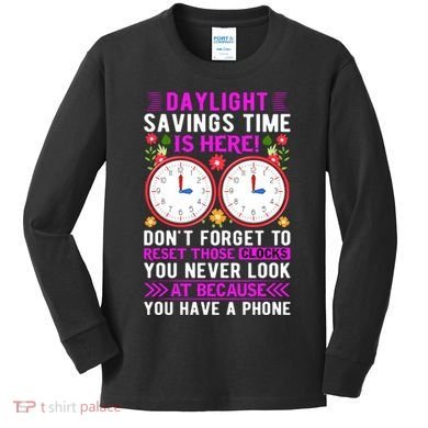 Daylight Savings Time Funny Kids Long Sleeve Shirt