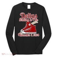 Deltas Strolling To Vote November 5 2024 Chucks And Pearls Long Sleeve Shirt thumb 0