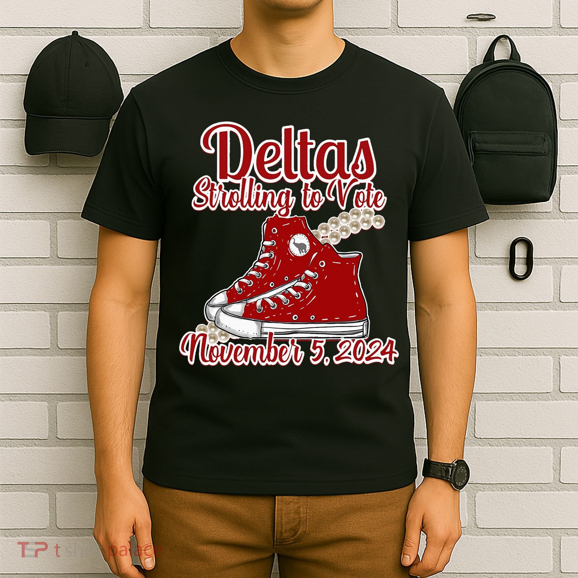 Deltas Strolling To Vote November 5 2024 Chucks And Pearls T-Shirt