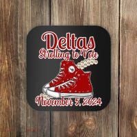 Deltas Strolling To Vote November 5 2024 Chucks And Pearls Coaster thumb 0
