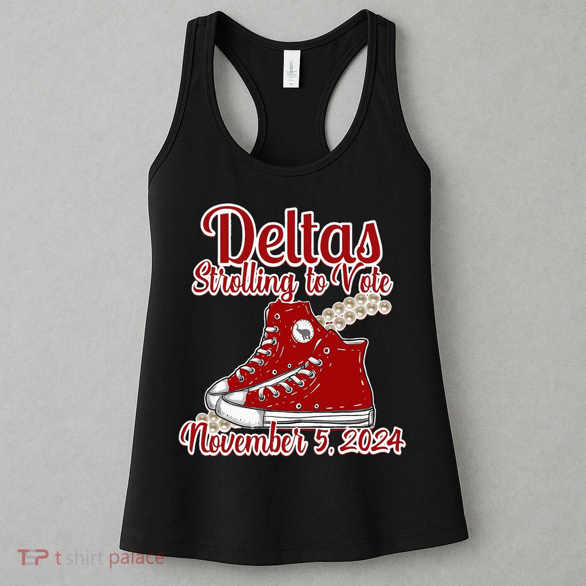 Deltas Strolling To Vote November 5 2024 Chucks And Pearls Women's Tank Top