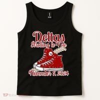 Deltas Strolling To Vote November 5 2024 Chucks And Pearls Tank Top thumb 2