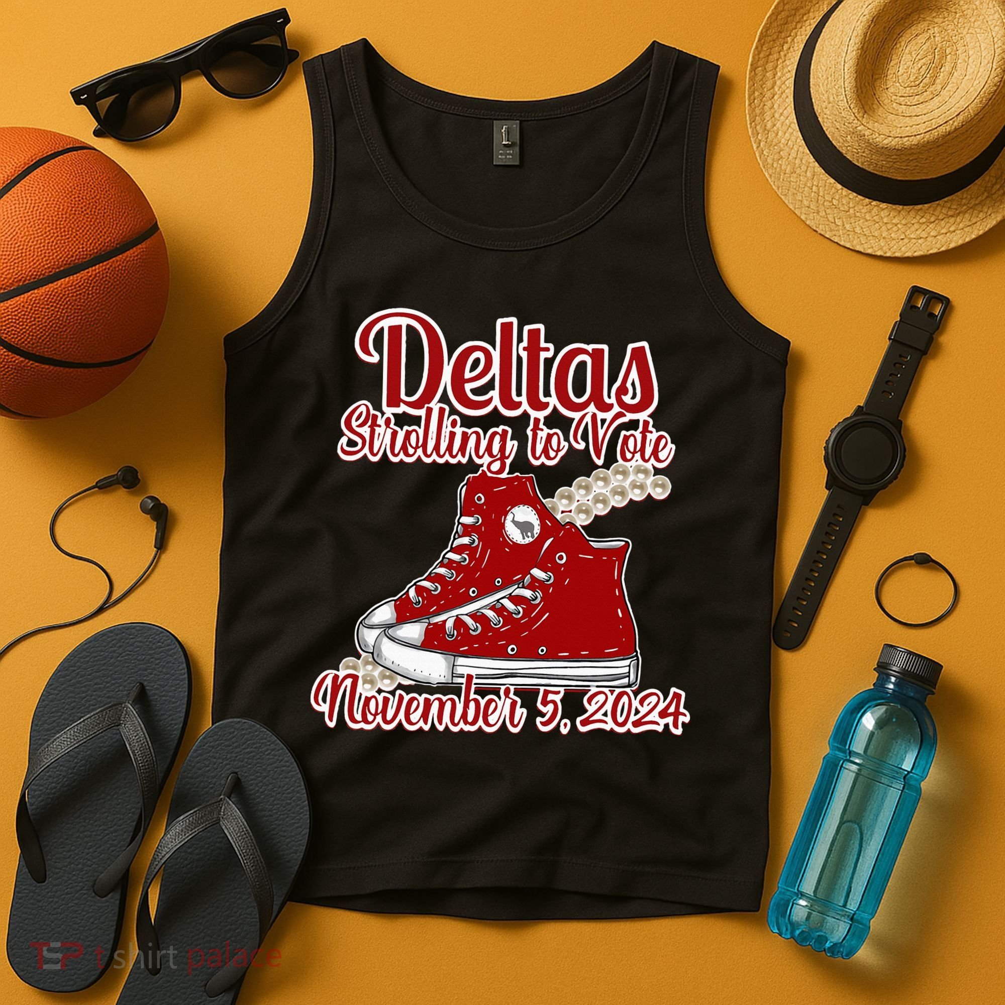 Deltas Strolling To Vote November 5 2024 Chucks And Pearls Tank Top