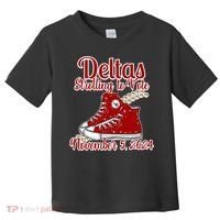 Deltas Strolling To Vote November 5 2024 Chucks And Pearls Toddler T-Shirt thumb 0
