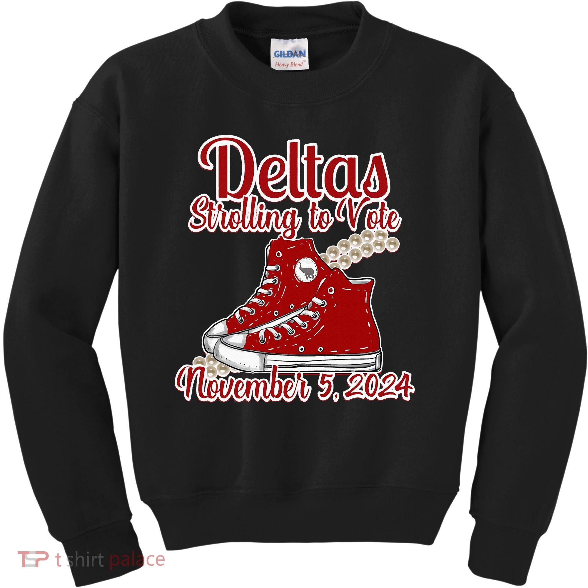 Deltas Strolling To Vote November 5 2024 Chucks And Pearls Kids Sweatshirt
