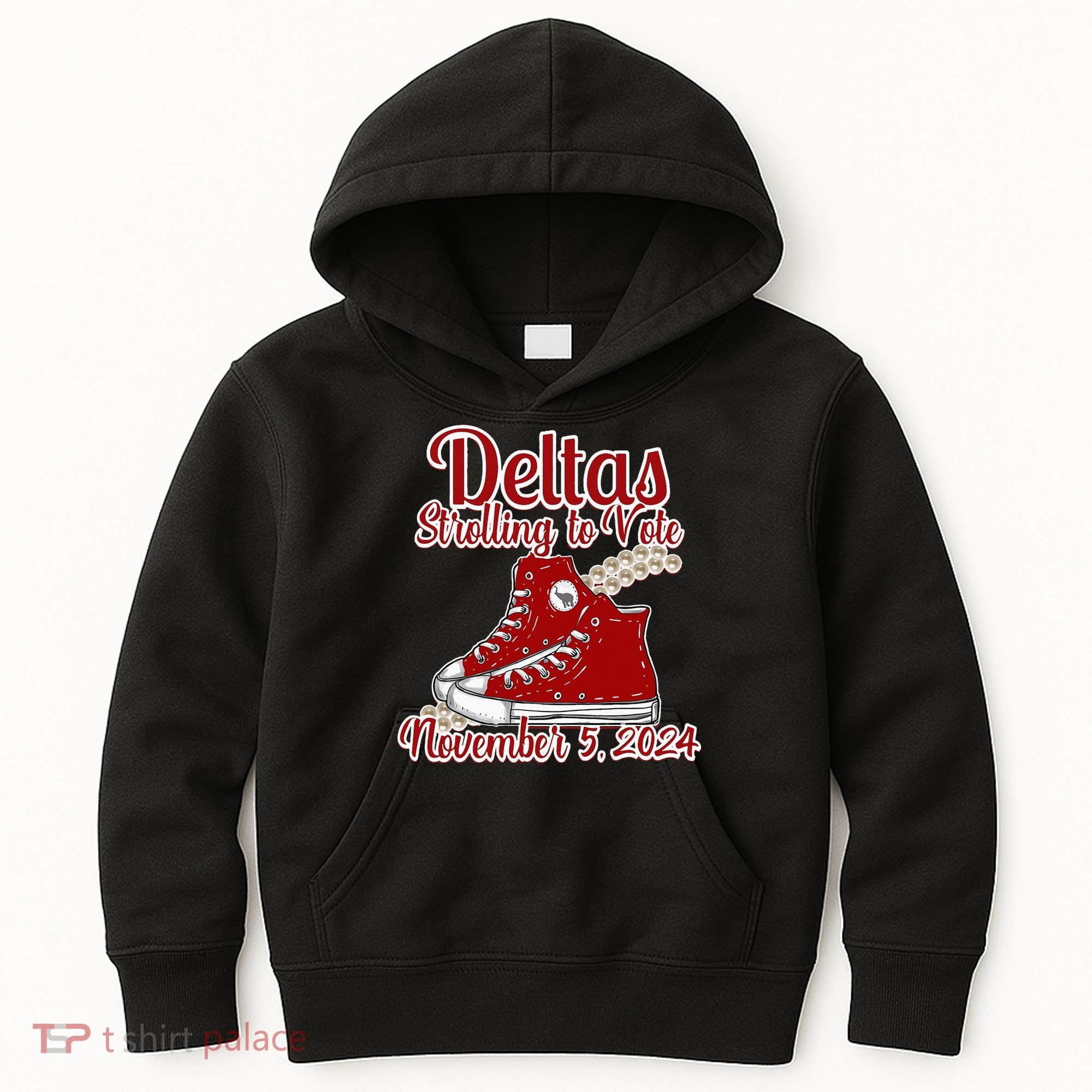 Deltas Strolling To Vote November 5 2024 Chucks And Pearls Kids Hoodie