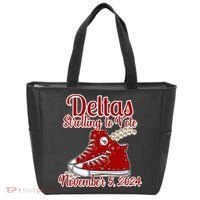 Deltas Strolling To Vote November 5 2024 Chucks And Pearls Tote Bag thumb 0