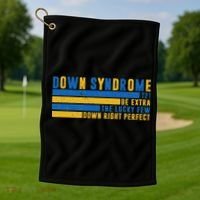 Down Syndrome T21 Be Extra The Lucky Few Down Right Perfect Golf Towel thumb 1