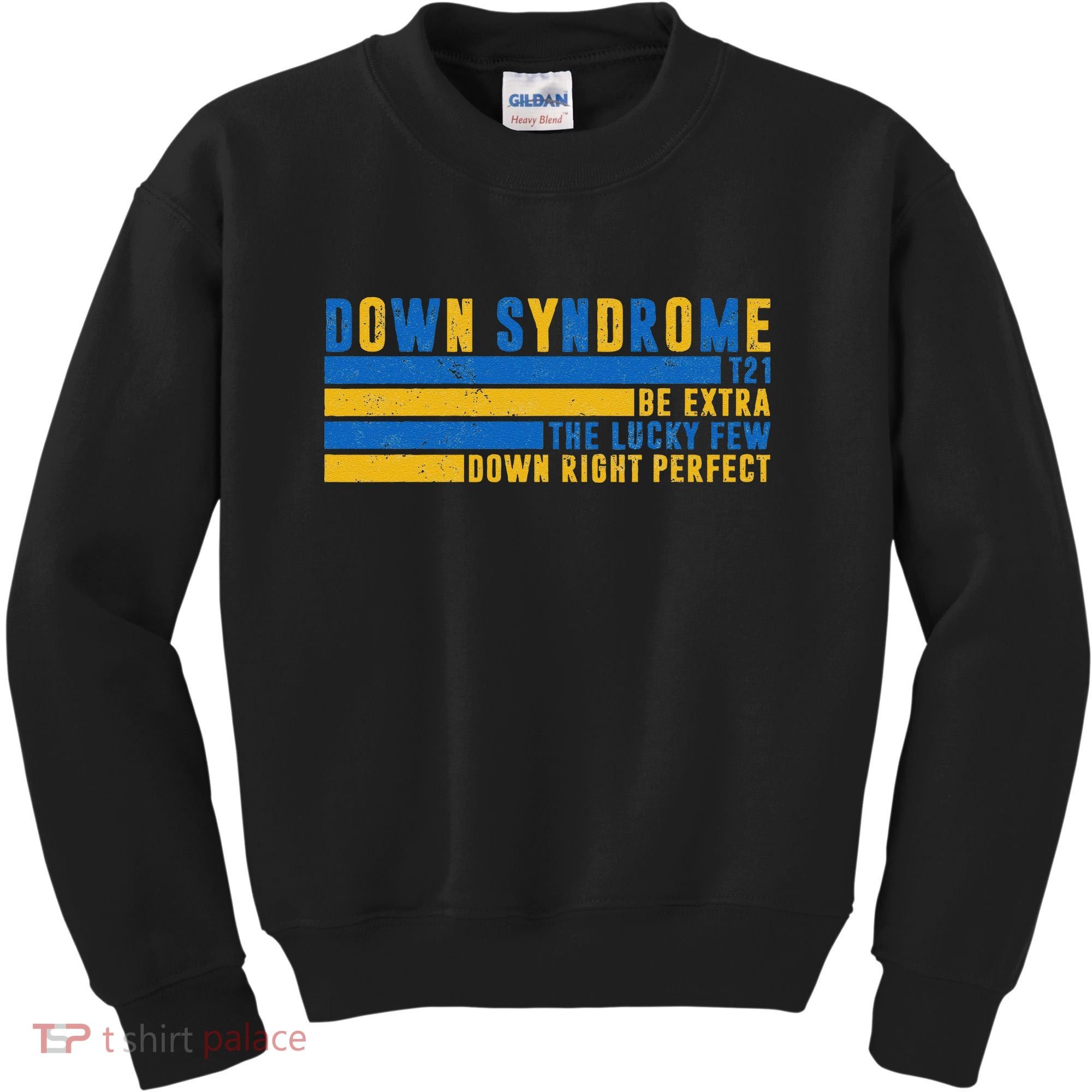 Down Syndrome T21 Be Extra The Lucky Few Down Right Perfect Kids Sweatshirt