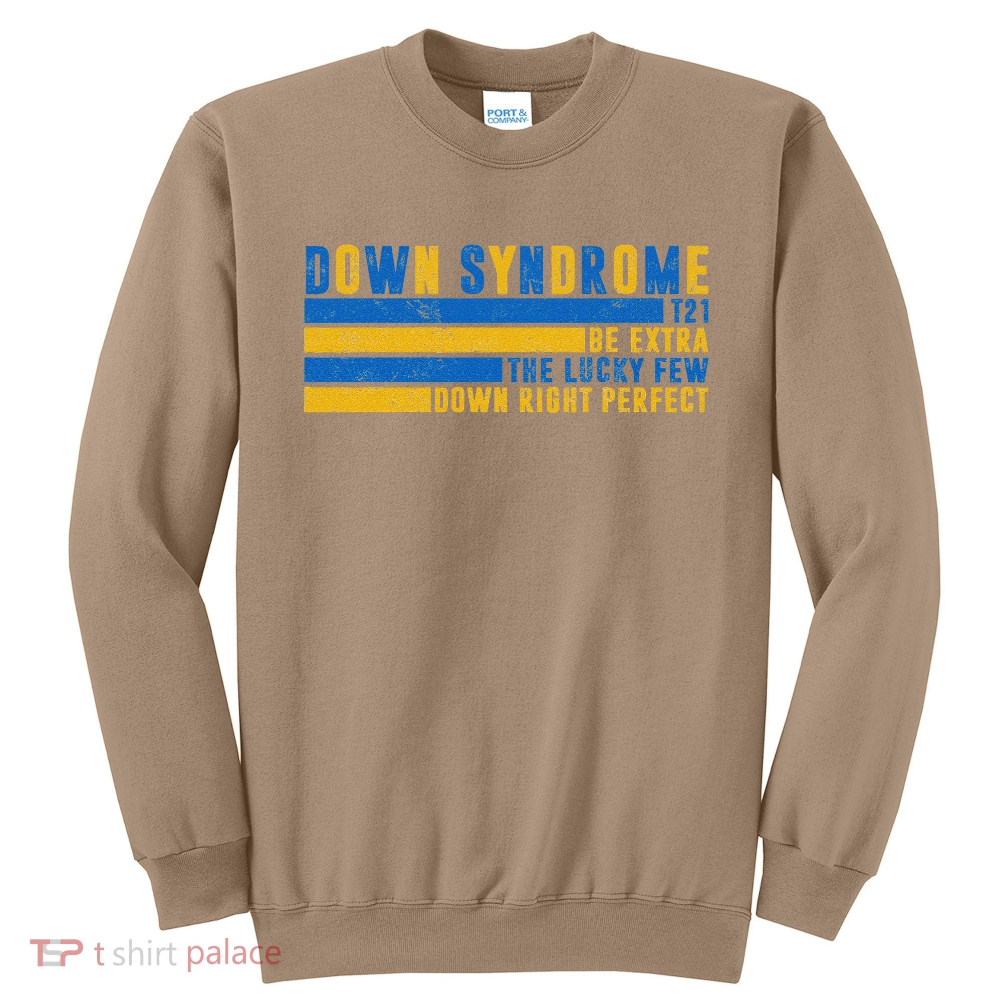 Down Syndrome T21 Be Extra The Lucky Few Down Right Perfect Sweatshirt