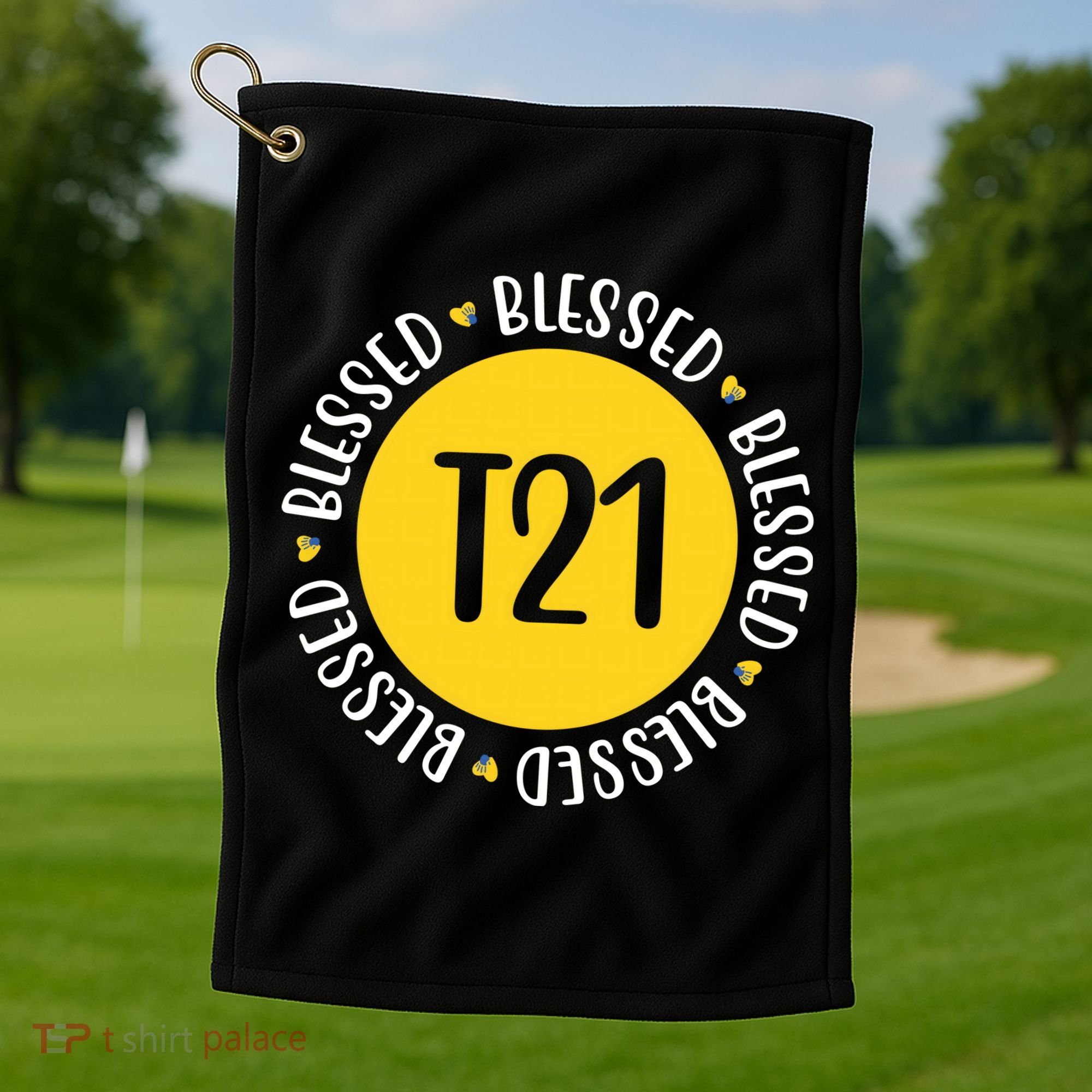 Down Syndrome T21 Blessed Awareness Golf Towel