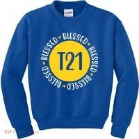 Down Syndrome T21 Blessed Awareness Kids Sweatshirt thumb 0