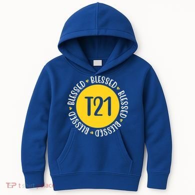 Down Syndrome T21 Blessed Awareness Kids Hoodie