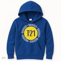 Down Syndrome T21 Blessed Awareness Kids Hoodie thumb 0