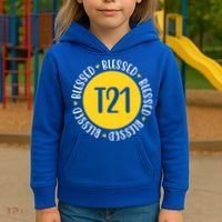 Down Syndrome T21 Blessed Awareness Kids Hoodie thumb 3