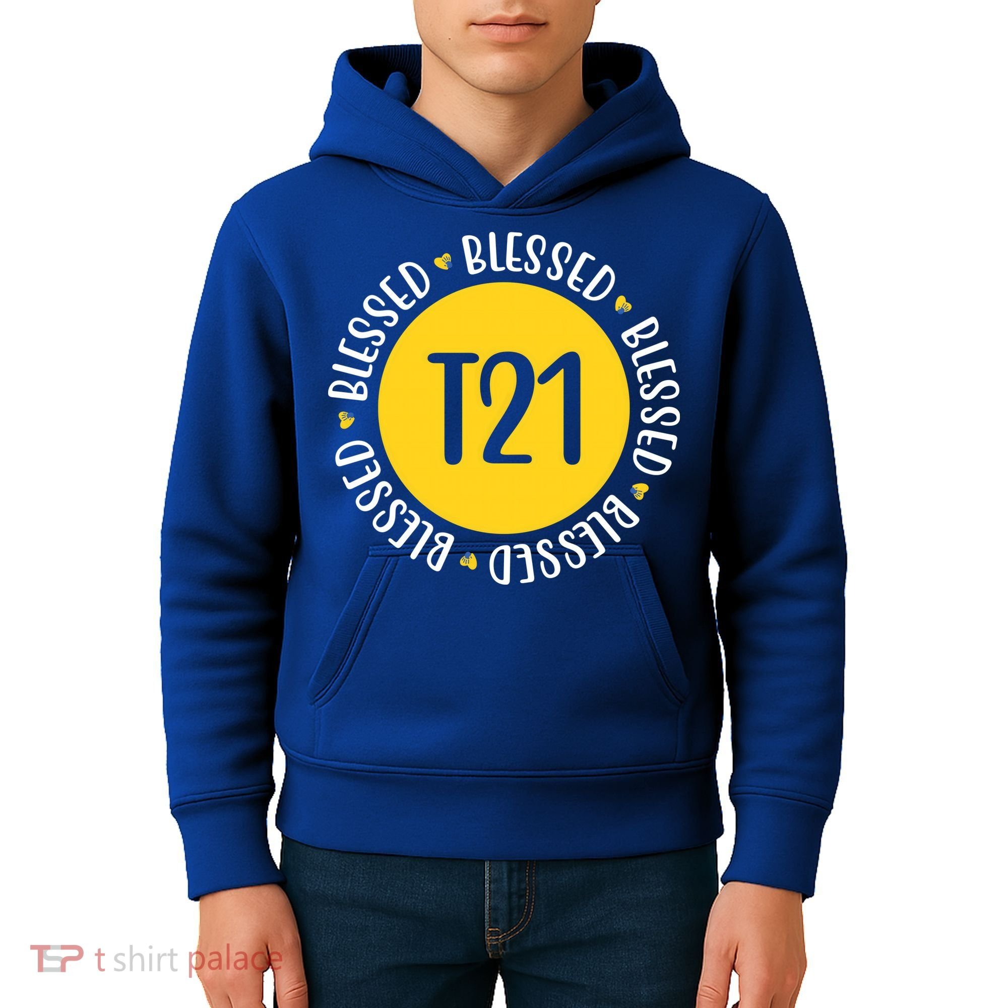 Down Syndrome T21 Blessed Awareness Kids Hoodie