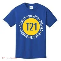 Down Syndrome T21 Blessed Awareness Kids T-Shirt thumb 0