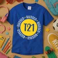 Down Syndrome T21 Blessed Awareness Kids T-Shirt thumb 3