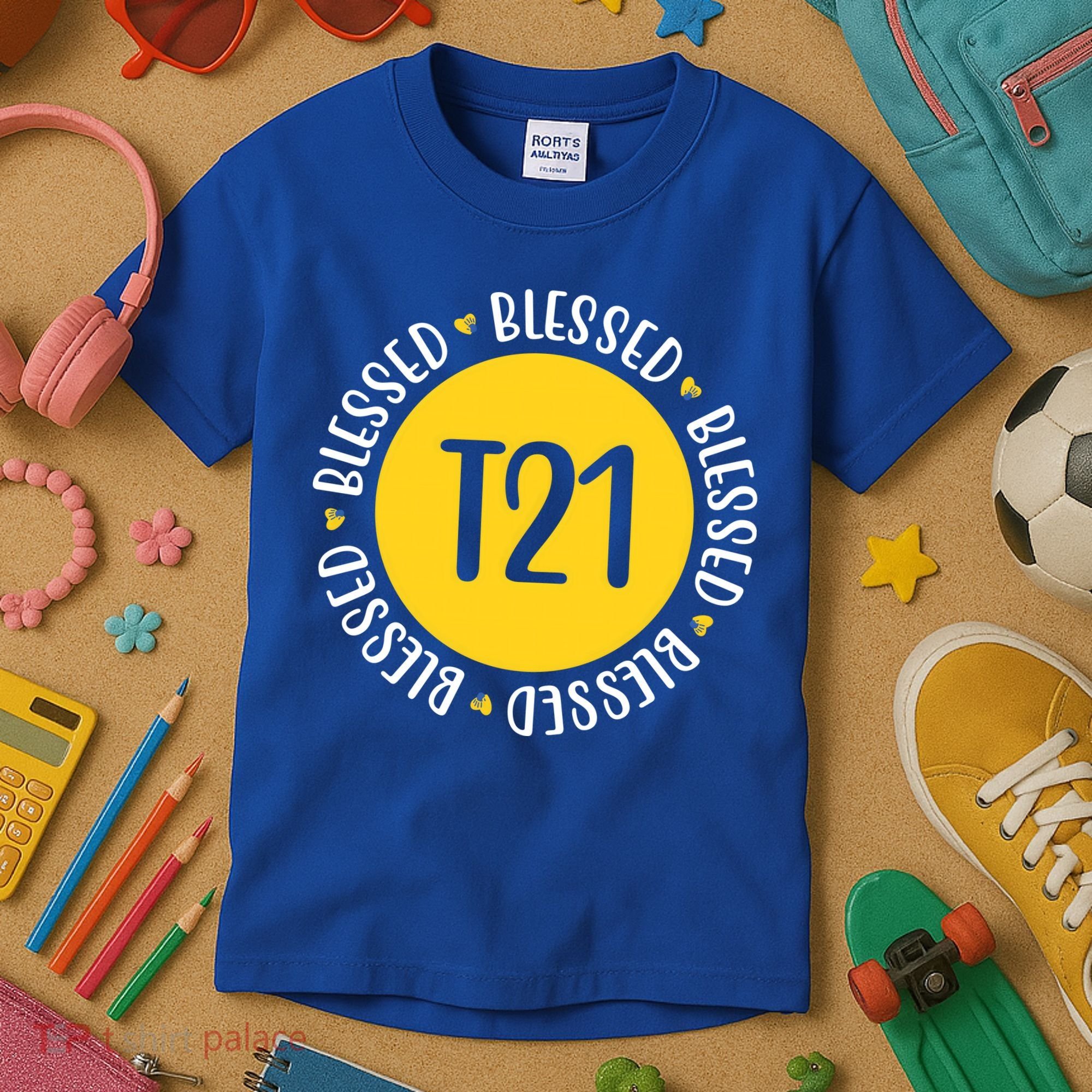 Down Syndrome T21 Blessed Awareness Kids T-Shirt
