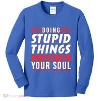 Doing Stupid Things Is Good For Your Soul Snowboarding Fans Cool Gift Kids Long Sleeve Shirt thumb 0