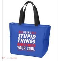Doing Stupid Things Is Good For Your Soul Snowboarding Fans Cool Gift Tote Bag thumb 3