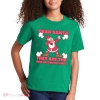 Dear Santa They Are The Non Vaccinated Ones Kids T-Shirt thumb 2