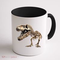 Dinosaur Skeleton T Rex Dino Scary Funny Gift Coffee Mug thumb 1
