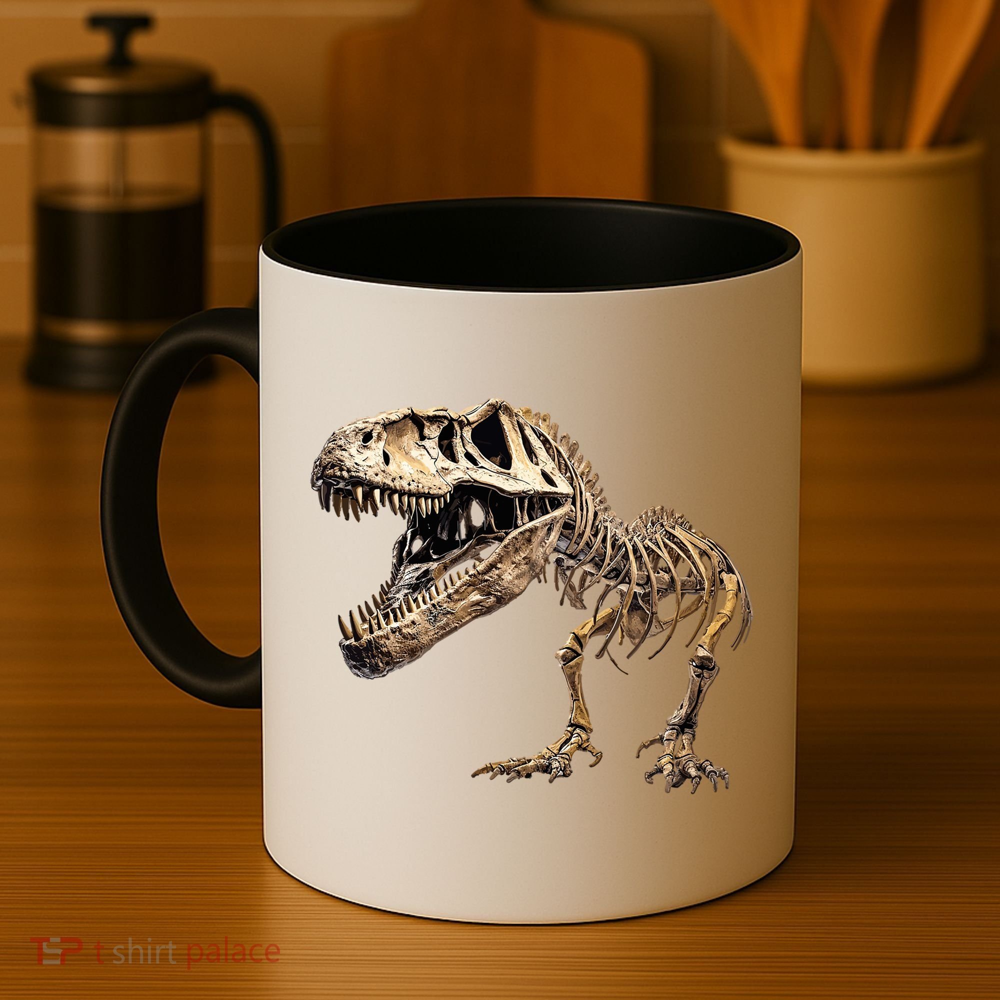Dinosaur Skeleton T Rex Dino Scary Funny Gift Coffee Mug